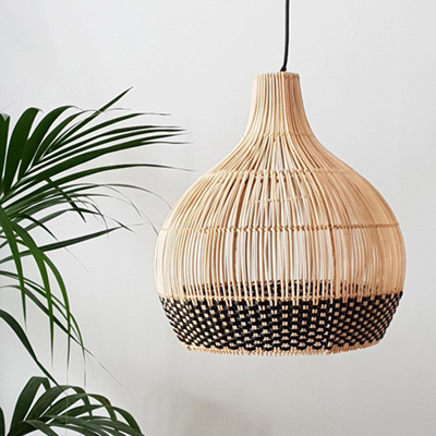 Handwoven bamboo lamp sh